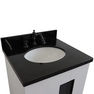 Bellaterra Home Vanity BellaTerra Home 25" Single sink vanity in White finish with Black galaxy granite and oval sink 408800-25-WH-BGO