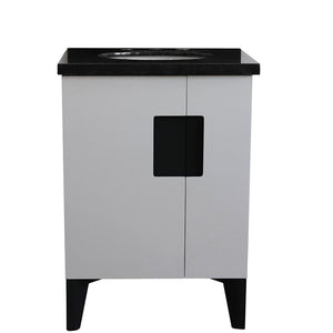 Bellaterra Home Vanity BellaTerra Home 25" Single sink vanity in White finish with Black galaxy granite and oval sink 408800-25-WH-BGO