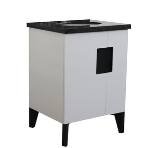 Bellaterra Home Vanity BellaTerra Home 25" Single sink vanity in White finish with Black galaxy granite and oval sink 408800-25-WH-BGO
