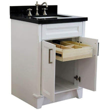 Load image into Gallery viewer, Bellaterra Home Vanity BellaTerra Home 25&quot; Single Sink Vanity in White Finish with Black Galaxy Granite and Rectangle Sink 400700-25-WH-BGR