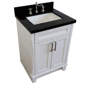 Bellaterra Home Vanity BellaTerra Home 25" Single Sink Vanity in White Finish with Black Galaxy Granite and Rectangle Sink 400700-25-WH-BGR