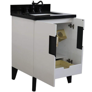 Bellaterra Home Vanity BellaTerra Home 25" Single sink vanity in White finish with Black galaxy granite and rectangle sink 408800-25-WH-BGR
