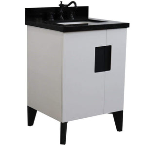 Bellaterra Home Vanity BellaTerra Home 25" Single sink vanity in White finish with Black galaxy granite and rectangle sink 408800-25-WH-BGR