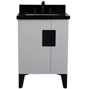 Bellaterra Home Vanity BellaTerra Home 25" Single sink vanity in White finish with Black galaxy granite and rectangle sink 408800-25-WH-BGR