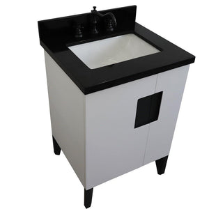 Bellaterra Home Vanity BellaTerra Home 25" Single sink vanity in White finish with Black galaxy granite and rectangle sink 408800-25-WH-BGR