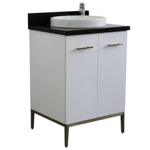 Load image into Gallery viewer, Bellaterra Home Vanity BellaTerra Home 25&quot; Single sink vanity in White finish with Black galaxy granite and round sink 408001-25-WH-BGRD