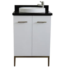 Load image into Gallery viewer, Bellaterra Home Vanity BellaTerra Home 25&quot; Single sink vanity in White finish with Black galaxy granite and round sink 408001-25-WH-BGRD