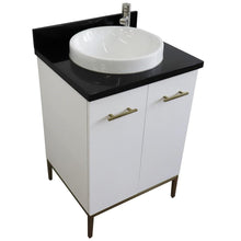 Load image into Gallery viewer, Bellaterra Home Vanity BellaTerra Home 25&quot; Single sink vanity in White finish with Black galaxy granite and round sink 408001-25-WH-BGRD