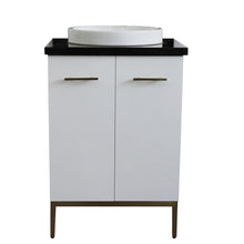 Load image into Gallery viewer, Bellaterra Home Vanity BellaTerra Home 25&quot; Single sink vanity in White finish with Black galaxy granite and round sink 408001-25-WH-BGRD