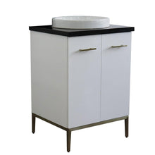 Load image into Gallery viewer, Bellaterra Home Vanity BellaTerra Home 25&quot; Single sink vanity in White finish with Black galaxy granite and round sink 408001-25-WH-BGRD