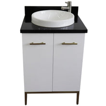 Load image into Gallery viewer, Bellaterra Home Vanity BellaTerra Home 25&quot; Single sink vanity in White finish with Black galaxy granite and round sink 408001-25-WH-BGRD