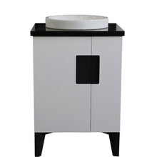 Load image into Gallery viewer, Bellaterra Home Vanity BellaTerra Home 25&quot; Single sink vanity in White finish with Black galaxy granite and round sink 408800-25-WH-BGRD