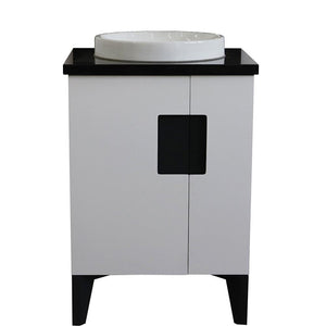 Bellaterra Home Vanity BellaTerra Home 25" Single sink vanity in White finish with Black galaxy granite and round sink 408800-25-WH-BGRD