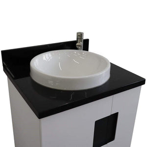 Bellaterra Home Vanity BellaTerra Home 25" Single sink vanity in White finish with Black galaxy granite and round sink 408800-25-WH-BGRD
