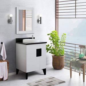 Bellaterra Home Vanity BellaTerra Home 25" Single sink vanity in White finish with Black galaxy granite and round sink 408800-25-WH-BGRD