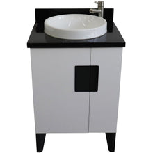 Load image into Gallery viewer, Bellaterra Home Vanity BellaTerra Home 25&quot; Single sink vanity in White finish with Black galaxy granite and round sink 408800-25-WH-BGRD