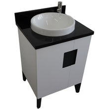 Load image into Gallery viewer, Bellaterra Home Vanity BellaTerra Home 25&quot; Single sink vanity in White finish with Black galaxy granite and round sink 408800-25-WH-BGRD