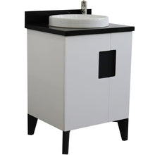 Load image into Gallery viewer, Bellaterra Home Vanity BellaTerra Home 25&quot; Single sink vanity in White finish with Black galaxy granite and round sink 408800-25-WH-BGRD