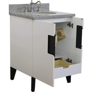 Bellaterra Home Vanity BellaTerra Home 25" Single sink vanity in White finish with Gray granite and oval sink 408800-25-WH-GYO