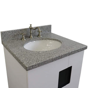 Bellaterra Home Vanity BellaTerra Home 25" Single sink vanity in White finish with Gray granite and oval sink 408800-25-WH-GYO
