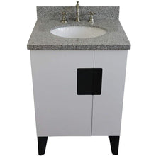 Load image into Gallery viewer, Bellaterra Home Vanity BellaTerra Home 25&quot; Single sink vanity in White finish with Gray granite and oval sink 408800-25-WH-GYO