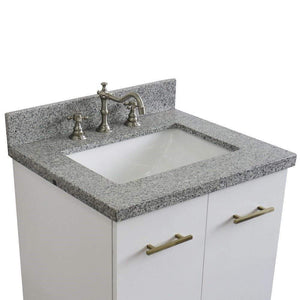 Bellaterra Home Vanity BellaTerra Home 25" Single sink vanity in White finish with Gray granite and rectangle sink 408001-25-WH-GYR