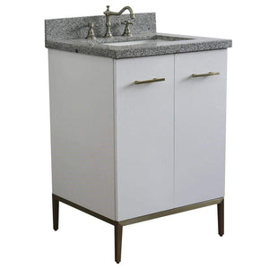 Bellaterra Home Vanity BellaTerra Home 25" Single sink vanity in White finish with Gray granite and rectangle sink 408001-25-WH-GYR
