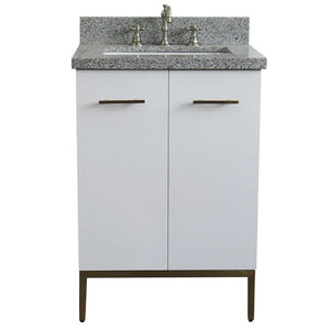 Bellaterra Home Vanity BellaTerra Home 25" Single sink vanity in White finish with Gray granite and rectangle sink 408001-25-WH-GYR