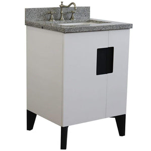 Bellaterra Home Vanity BellaTerra Home 25" Single sink vanity in White finish with Gray granite and rectangle sink 408800-25-WH-GYR