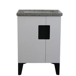 Bellaterra Home Vanity BellaTerra Home 25" Single sink vanity in White finish with Gray granite and rectangle sink 408800-25-WH-GYR