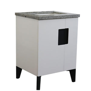 Bellaterra Home Vanity BellaTerra Home 25" Single sink vanity in White finish with Gray granite and rectangle sink 408800-25-WH-GYR
