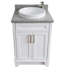 Load image into Gallery viewer, Bellaterra Home Vanity BellaTerra Home 25&quot; Single Sink Vanity in White Finish with Gray Granite and Round Sink 400700-25-WH-GYRD