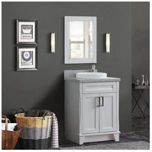 Load image into Gallery viewer, Bellaterra Home Vanity BellaTerra Home 25&quot; Single Sink Vanity in White Finish with Gray Granite and Round Sink 400700-25-WH-GYRD