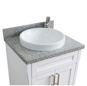 Bellaterra Home Vanity BellaTerra Home 25" Single Sink Vanity in White Finish with Gray Granite and Round Sink 400700-25-WH-GYRD