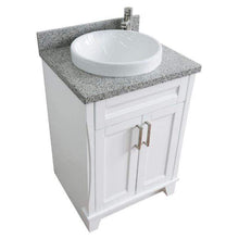 Load image into Gallery viewer, Bellaterra Home Vanity BellaTerra Home 25&quot; Single Sink Vanity in White Finish with Gray Granite and Round Sink 400700-25-WH-GYRD