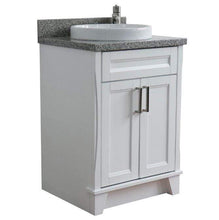 Load image into Gallery viewer, Bellaterra Home Vanity BellaTerra Home 25&quot; Single Sink Vanity in White Finish with Gray Granite and Round Sink 400700-25-WH-GYRD