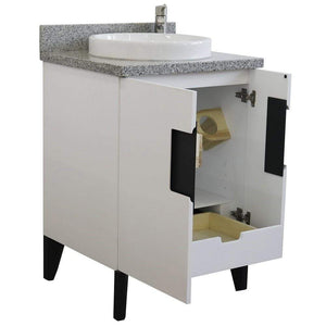 Bellaterra Home Vanity BellaTerra Home 25" Single sink vanity in White finish with Gray granite and round sink 408800-25-WH-GYRD