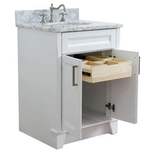 Load image into Gallery viewer, Bellaterra Home Vanity BellaTerra Home 25&quot; Single sink vanity in White finish with White Carrara Marble and Oval Sink 400700-25-WH-WMO