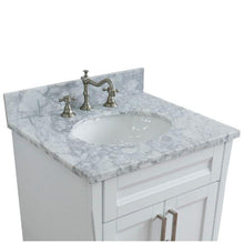Load image into Gallery viewer, Bellaterra Home Vanity BellaTerra Home 25&quot; Single sink vanity in White finish with White Carrara Marble and Oval Sink 400700-25-WH-WMO