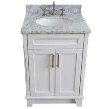 Load image into Gallery viewer, Bellaterra Home Vanity BellaTerra Home 25&quot; Single sink vanity in White finish with White Carrara Marble and Oval Sink 400700-25-WH-WMO