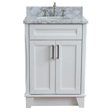 Load image into Gallery viewer, Bellaterra Home Vanity BellaTerra Home 25&quot; Single sink vanity in White finish with White Carrara Marble and Oval Sink 400700-25-WH-WMO