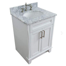 Load image into Gallery viewer, Bellaterra Home Vanity BellaTerra Home 25&quot; Single sink vanity in White finish with White Carrara Marble and Oval Sink 400700-25-WH-WMO