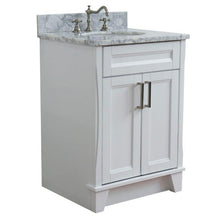Load image into Gallery viewer, Bellaterra Home Vanity BellaTerra Home 25&quot; Single sink vanity in White finish with White Carrara Marble and Oval Sink 400700-25-WH-WMO