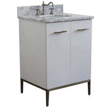Load image into Gallery viewer, Bellaterra Home Vanity BellaTerra Home 25&quot; Single sink vanity in White finish with White carrara marble and oval sink 408001-25-WH-WMO