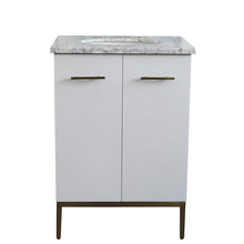 Load image into Gallery viewer, Bellaterra Home Vanity BellaTerra Home 25&quot; Single sink vanity in White finish with White carrara marble and oval sink 408001-25-WH-WMO