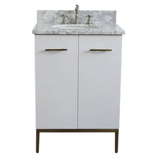 Load image into Gallery viewer, Bellaterra Home Vanity BellaTerra Home 25&quot; Single sink vanity in White finish with White carrara marble and oval sink 408001-25-WH-WMO