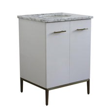 Load image into Gallery viewer, Bellaterra Home Vanity BellaTerra Home 25&quot; Single sink vanity in White finish with White carrara marble and oval sink 408001-25-WH-WMO