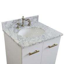 Load image into Gallery viewer, Bellaterra Home Vanity BellaTerra Home 25&quot; Single sink vanity in White finish with White carrara marble and oval sink 408001-25-WH-WMO