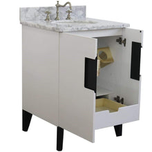 Load image into Gallery viewer, Bellaterra Home Vanity BellaTerra Home 25&quot; Single sink vanity in White finish with White carrara marble and oval sink 408800-25-WH-WMO