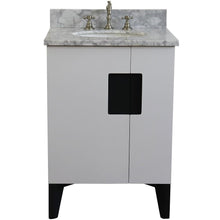 Load image into Gallery viewer, Bellaterra Home Vanity BellaTerra Home 25&quot; Single sink vanity in White finish with White carrara marble and oval sink 408800-25-WH-WMO